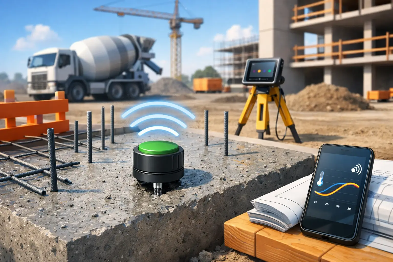 Wireless Concrete Temperature Sensor for Jobsites